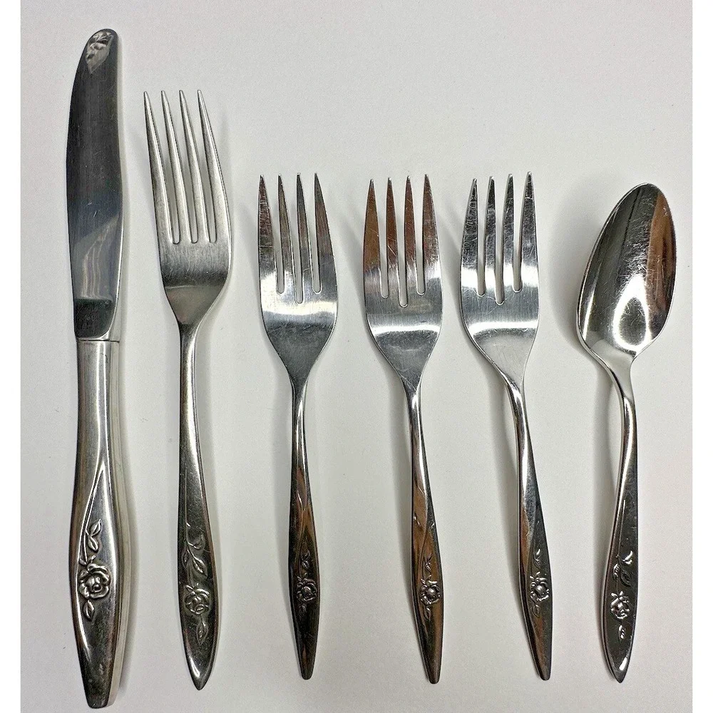 Oneida Lasting Rose Stainless Flatware Replacement 6 Pc Craft Deluxe